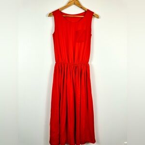 Cotton red maxi dress